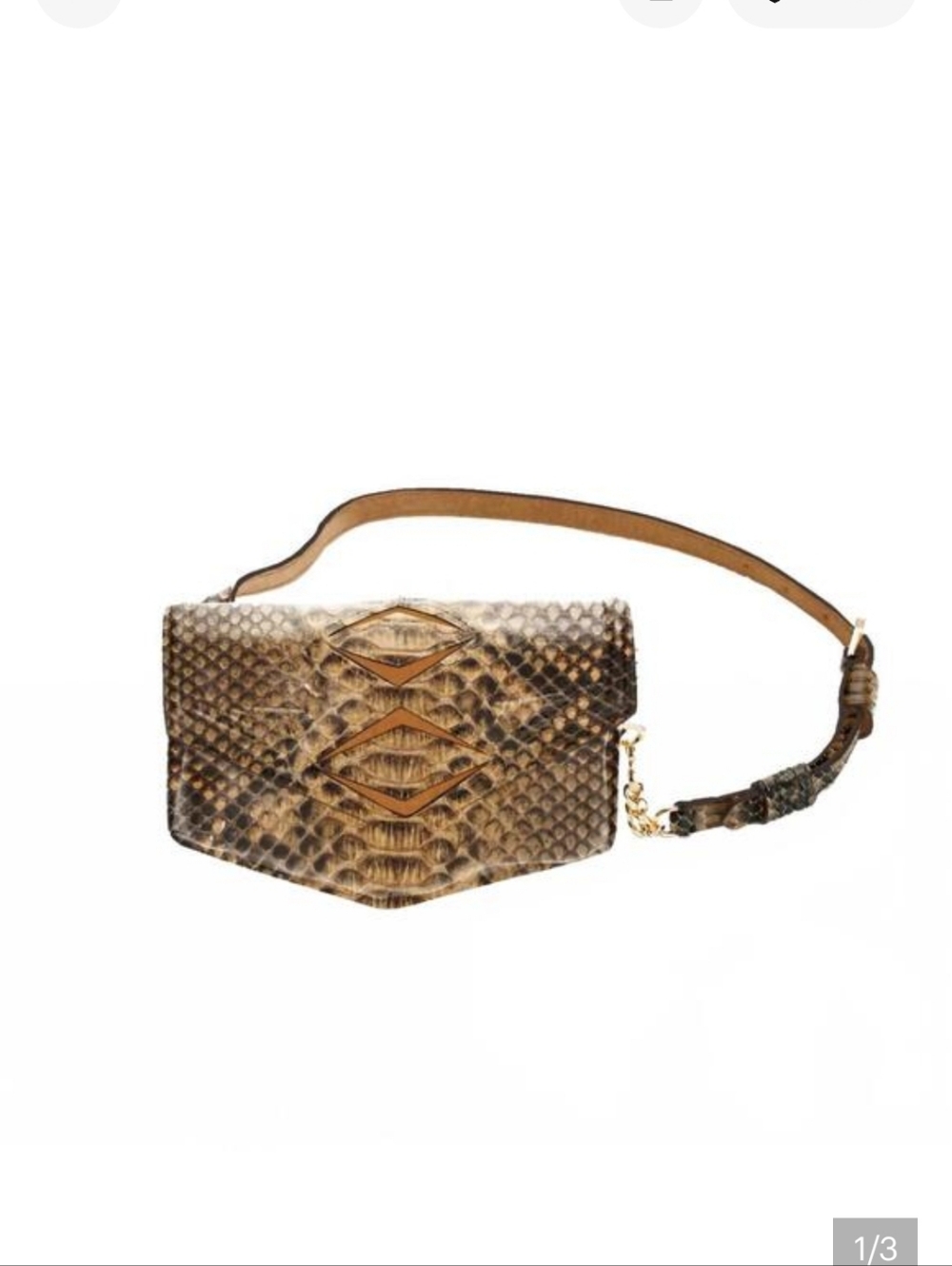 GG Maull Brown Python-Pattern Crossbody Belt Bag